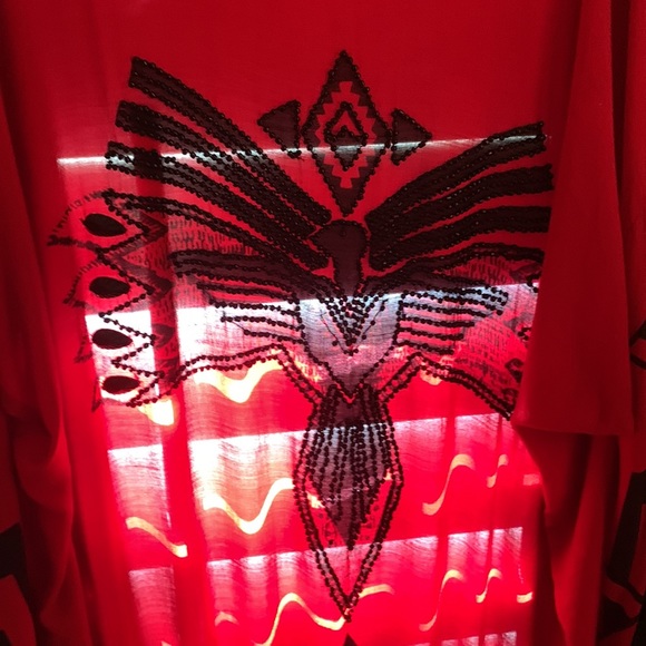 SOLD💋spell black opium beaded kimono with tassels - Picture 6 of 12